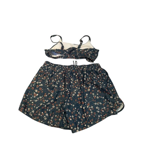 Floral Print Swimsuit Set Size XL | Two-Piece Swim Top & Shorts Tankini Style - Picture 7 of 7